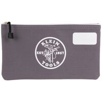 Zipper Bag with Divider, Canvas Tool Pouch, 17.8 cm, Gray