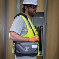 Double Zipper Bag, 30.5 cm x 17.8 cm, Grey