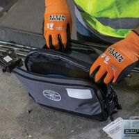 Double Zipper Bag, 30.5 cm x 17.8 cm, Grey