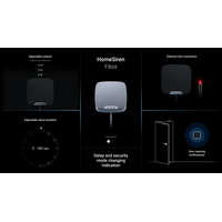 AJAX HomeSiren Fibra Wired Indoor Siren | 81-105 dB Volume | LED Indication | Tamper Protection | by Dicker Data