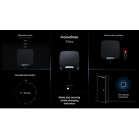 AJAX Homesiren Fibra Black | Acoustic & LED Indication | 81-105 dB Volume | by Dicker Data