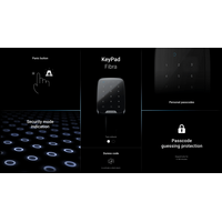 AJAX KEYPAD FIBRA BLACK | Capacitive Touch | 100 Personal Codes | IP50 Protection | by Dicker Data