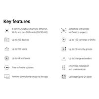 AJAX Hub 2 Plus Control Panel | Supports 200 Devices | Remote Control via App | IP20 Rated | by Dicker Data
