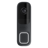 AJAX Doorbell Black | 4 MP CMOS Sensor | AI Object Detection | IP54 Weather Resistant | by Dicker Data