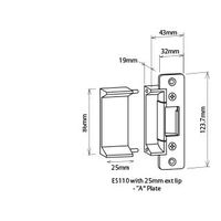LOCKWOOD ES110 25MM Extension Lip | One-Piece Cast Aluminium | Stainless Steel Striker | by Dicker Data