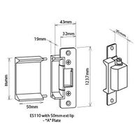 LOCKWOOD ES110 50MM Extension Lip | One-Piece Aluminium Body | Deeper Strike-Keeper Area | by Dicker Data