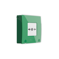 AJAX Manual Call Point Green Wireless | Resettable Element | LED Indicator | Tamper Alarm | by Dicker Data