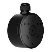 AJAX Camera Junction Box Black | Waterproof Aluminum | PG21 Cable Gland | Sealing Ring for 1 or 2 Cables | by Dicker Data