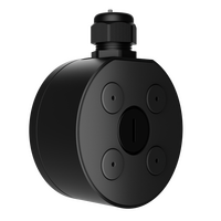 AJAX Camera Junction Box Black | Waterproof Aluminum | PG21 Cable Gland | Sealing Ring for 1 or 2 Cables | by Dicker Data