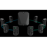 AJAX HUB HYBRID (4G) FIBRA BLACK | Supports 100 Devices | Dual Micro-SIM Slots | IP30 Protection | by Dicker Data