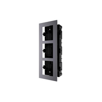 HIKVISION Intercom Triple Module Housing | Durable Plastic | Includes 3 Brackets | Flush Mount | by Dicker Data