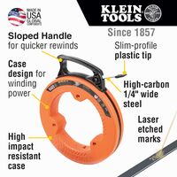 Wide Steel Fish Tape, 0.6 cm x 7.6 m