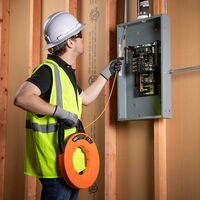 Fibreglass Fish Tape with Spiral Steel Leader, 15 m