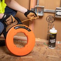 Multi-Groove Fibreglass Fish Tape with Nylon Tip, 15 m