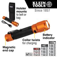 Rechargeable 2-Colour LED Torch with Holster
