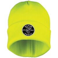 Heavy Knit Hat, High-Visibility Yellow, Patch Logo