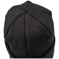 Heavy Knit Hat, Black, Leather Logo