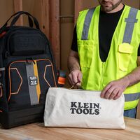 Zipper Bag, Extra-Long Canvas Tool Pouch, 40.6 cm, Natural