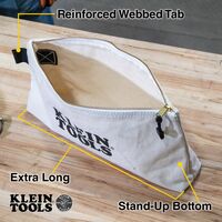 Zipper Bag, Extra-Long Canvas Tool Pouch, 40.6 cm, Natural