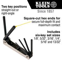 Folding Hex Key Set, 6-Key, Metric Sizes
