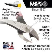 Diagonal Cutting Pliers, Angled Head, 20.3 cm
