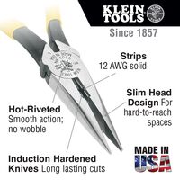 Pliers, Needle Nose Side-Cutters, Stripping, 21.8 cm
