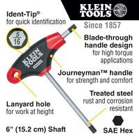 Hex Key Set, SAE T-Handle, 15.2 cm with Stand, 10-Piece