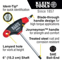Hex Key Set, SAE Ball-End T-Handle, 15.2 cm with Stand, 10-Piecee