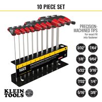 Hex Key Set, SAE Ball-End T-Handle, 15.2 cm with Stand, 10-Piecee