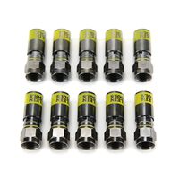 Universal F Compression Connectors, RG6/6Q, 10-Pack