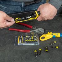 Universal F Compression Connectors, RG6/6Q, 10-Pack