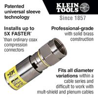 Universal F Compression Connectors, RG6/6Q, 50-Pack