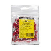 Crimp Terminal Pre-Insulated Flat Blade Width 3mm x Length 14mm 0.5-1.5mm² Red 100 Pack