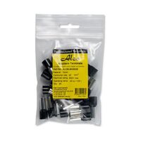 Bootlace Terminal Pre-Insulated Black 25mm² Length 16mm 25 Pack