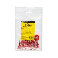 Bootlace Terminal Pre-Insulated Red 1mm² Length 8mm 100 Pack