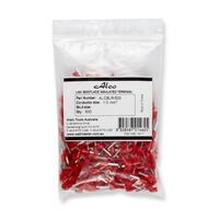 Bootlace Terminal Pre-Insulated Red 1mm² Length 8mm 500 Pack