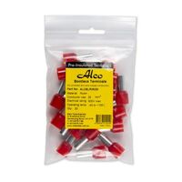 Bootlace Terminal Pre-Insulated Red 35mm² Length 16mm 20 Pack