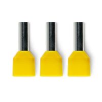 Bootlace Terminal Pre-Insulated Twin Yellow 2x 6mm² 100 Pack