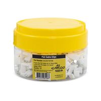 Cable Clip Flat Polyethylene Width-10mm White 100 Pack