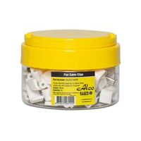 Cable Clip Flat Polyethylene Width-18mm White 50 Pack