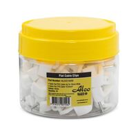 Cable Clip Flat Polyethylene Width-19mm White 50 Pack