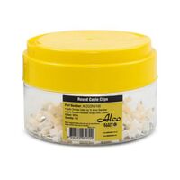 Cable Clip Round Polyethylene Diameter-4mm White 100 Pack