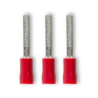 Crimp Terminal Pre-Insulated Flat Blade Length 18mm Cable 0.5-1.5mm² Red 100 Pack