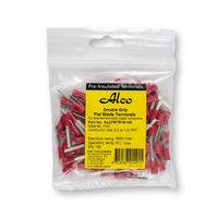 Crimp Terminal Pre-Insulated Flat Blade Length 18mm Cable 0.5-1.5mm² Red 100 Pack
