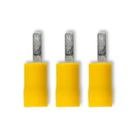 Crimp Terminal Pre-Insulated Flat Blade Length 10mm Cable 4-6mm² Yellow 50 Pack