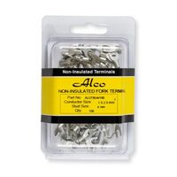Crimp Terminal Non-Insulated Fork 4mm Cable 1.5-2.5mm² 100 Pack
