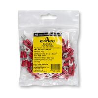 Crimp Terminal Pre-Insulated Fork 4mm Cable 0.5-1.5mm² Red 100 Pack