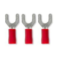 Crimp Terminal Pre-Insulated Fork 5mm Cable 0.5-1.5mm² Red 100 Pack