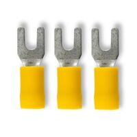 Crimp Terminal Pre-Insulated Fork 3.7mm Cable 4-6mm² Yellow 50 Pack