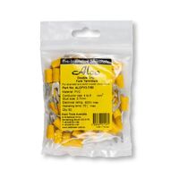 Crimp Terminal Pre-Insulated Fork 3.7mm Cable 4-6mm² Yellow 50 Pack